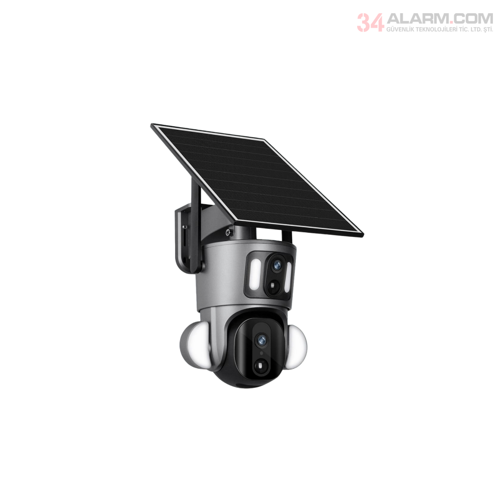 CN-415G 2K Çift Lensli Düşük Güçlü 4G Solar PTZ Kamera