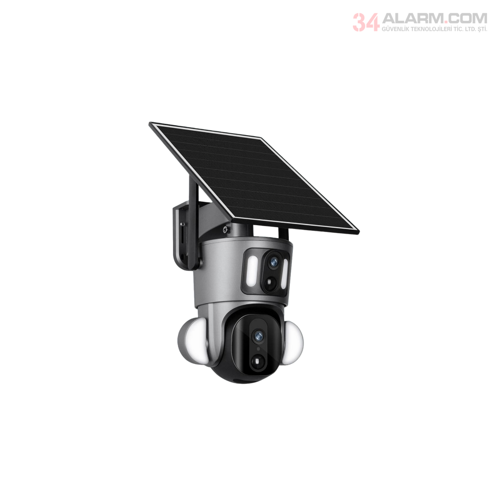 CN-415G 2K Çift Lensli Düşük Güçlü 4G Solar PTZ Kamera